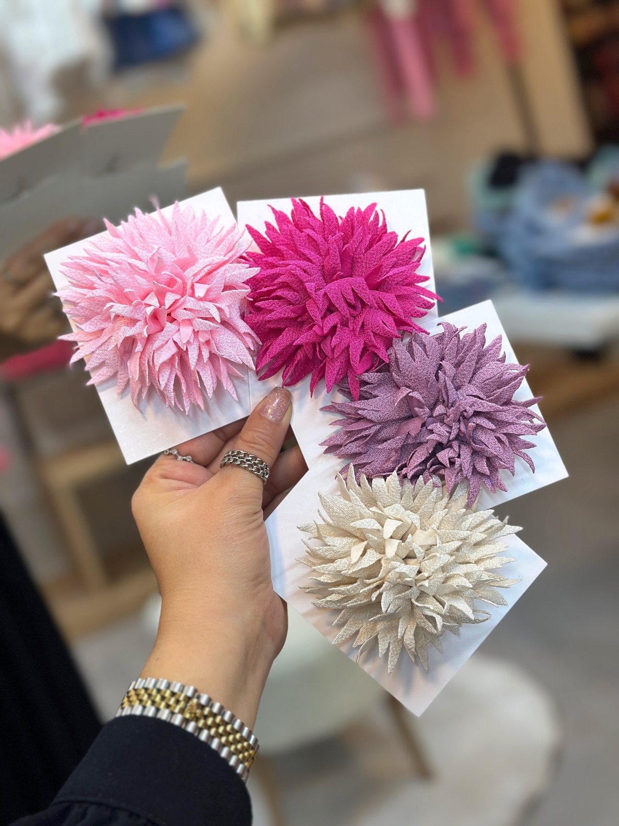 4'lü Pink Saçak Klips Toka