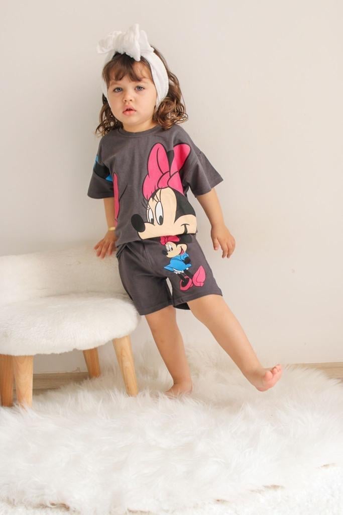 Antrasit Minnie Alt Üst Takım