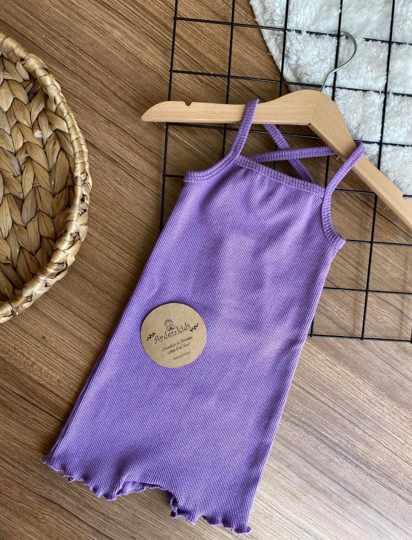 Lila Çapraz Askılı Tulum