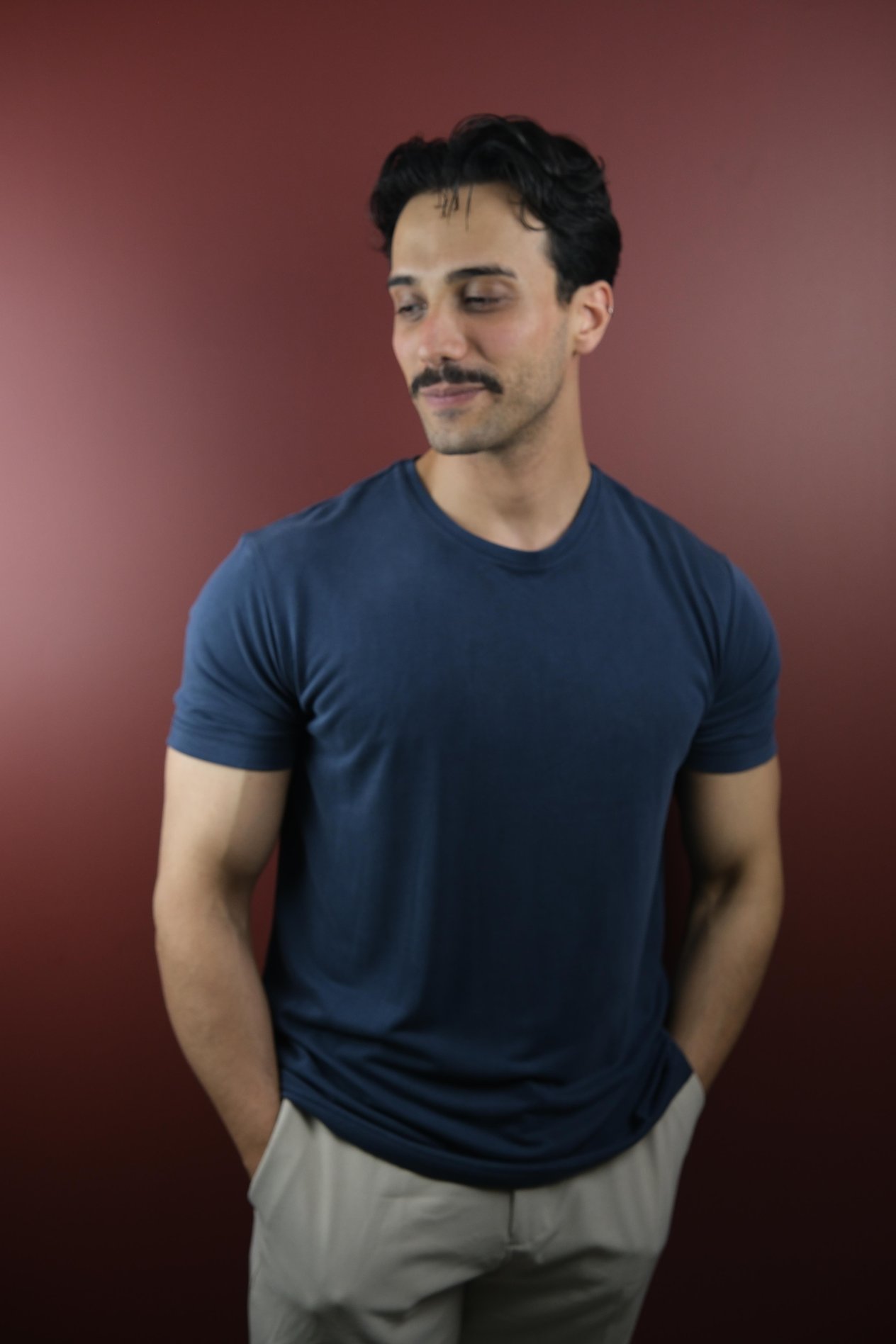 Premium Likra T-Shirt – Gece Mavisi