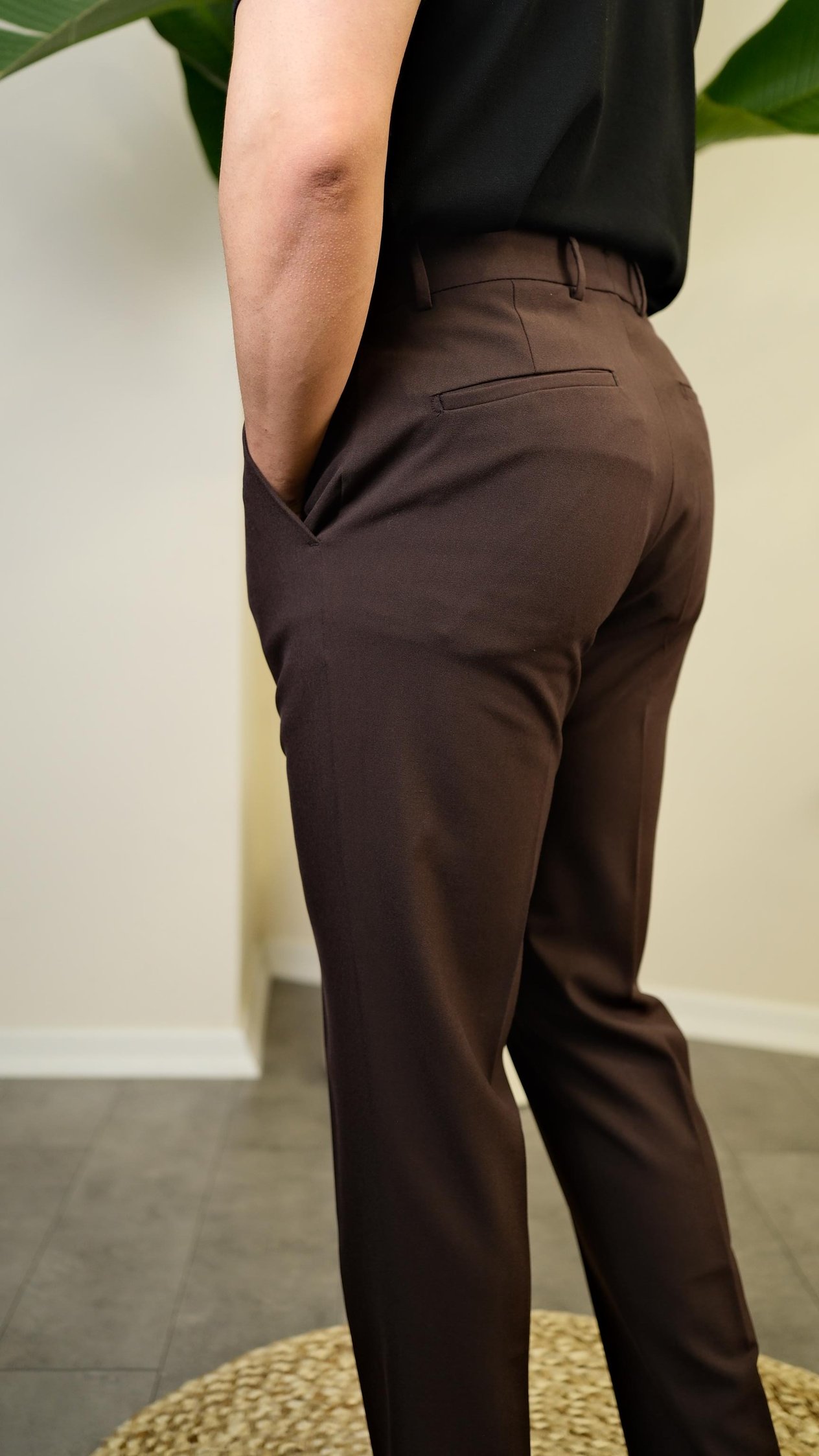 Slim Fit Kumaş Pantolon – Acı Kahve