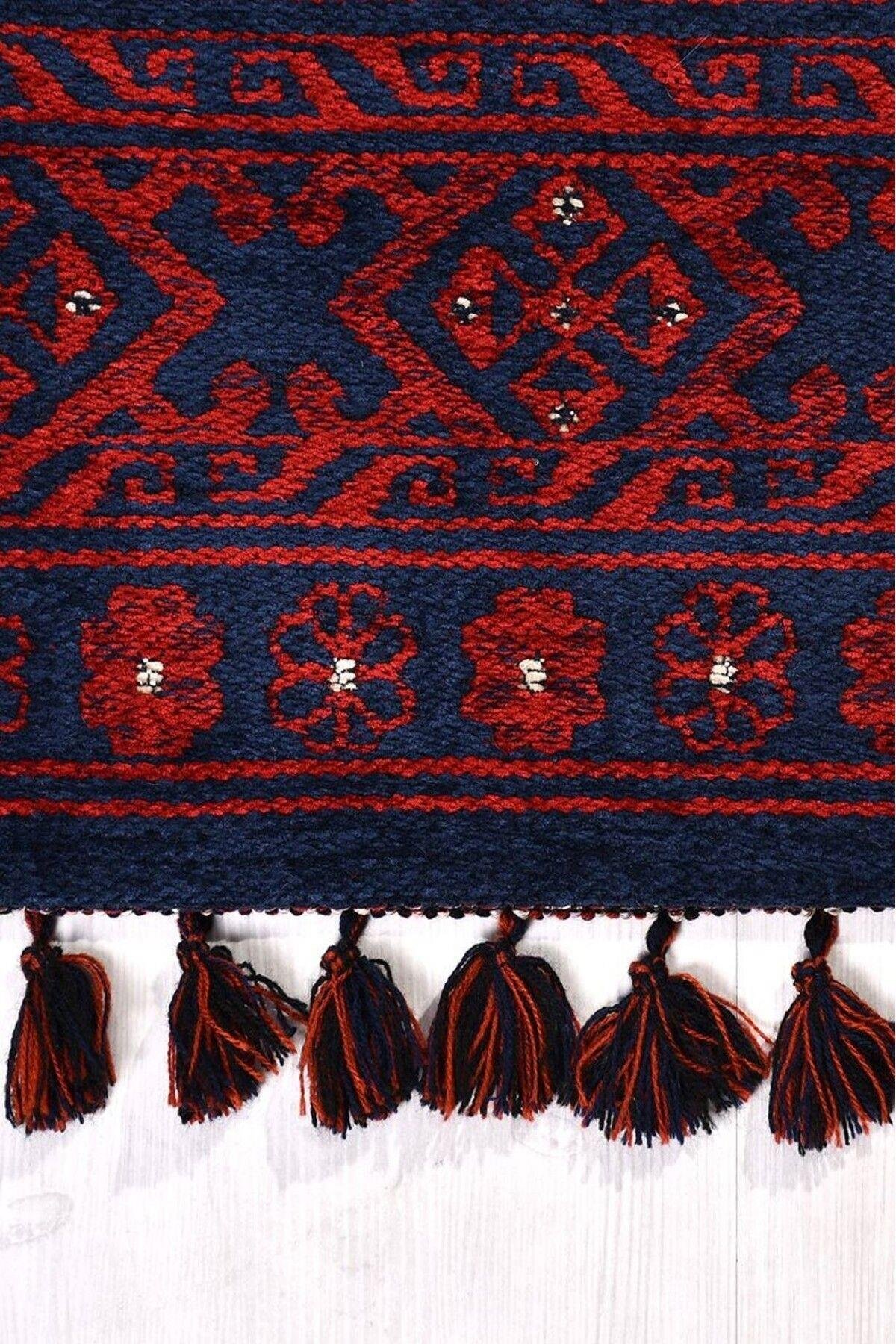Afgan Kırmızı TR03 Afgan Tarzı Akrilik  Salon Halısı Mutfak Halısı Antre Halısı