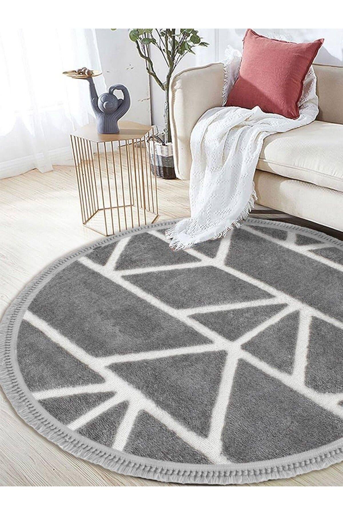 Sanromeo Yuvarlak 2210 Yumuşacık Tozsuz Salon Koridor Antre Kolay Silinir Halı Yolluk Kilim