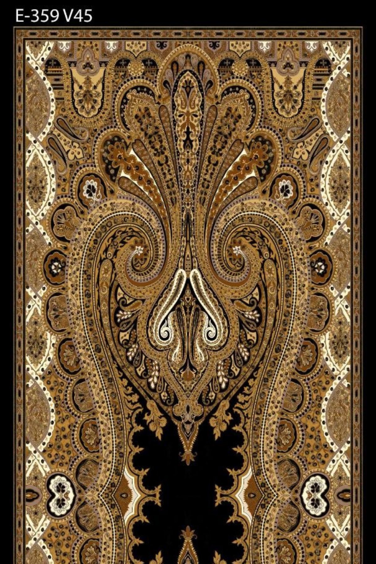 siyah-gold vual ipek şal