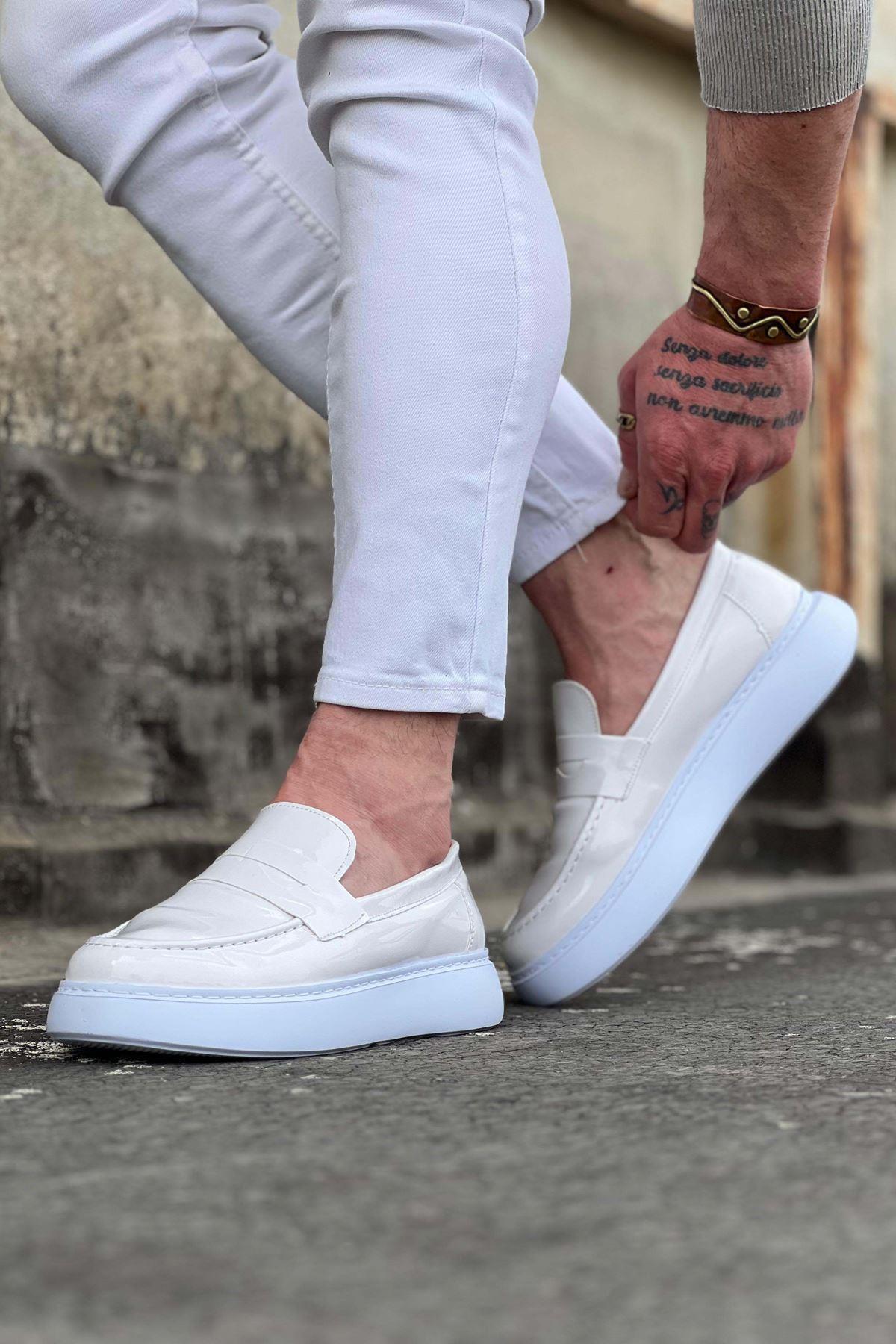 Celira HS161 Beyaz Rugan Erkek Casual Ayakkabı