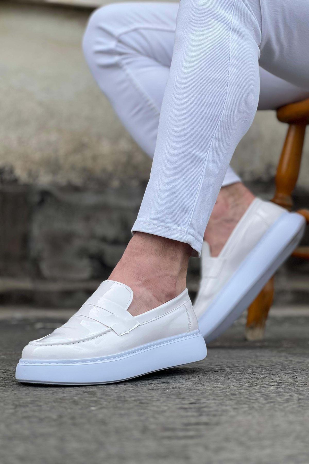 Celira HS161 Beyaz Rugan Erkek Casual Ayakkabı