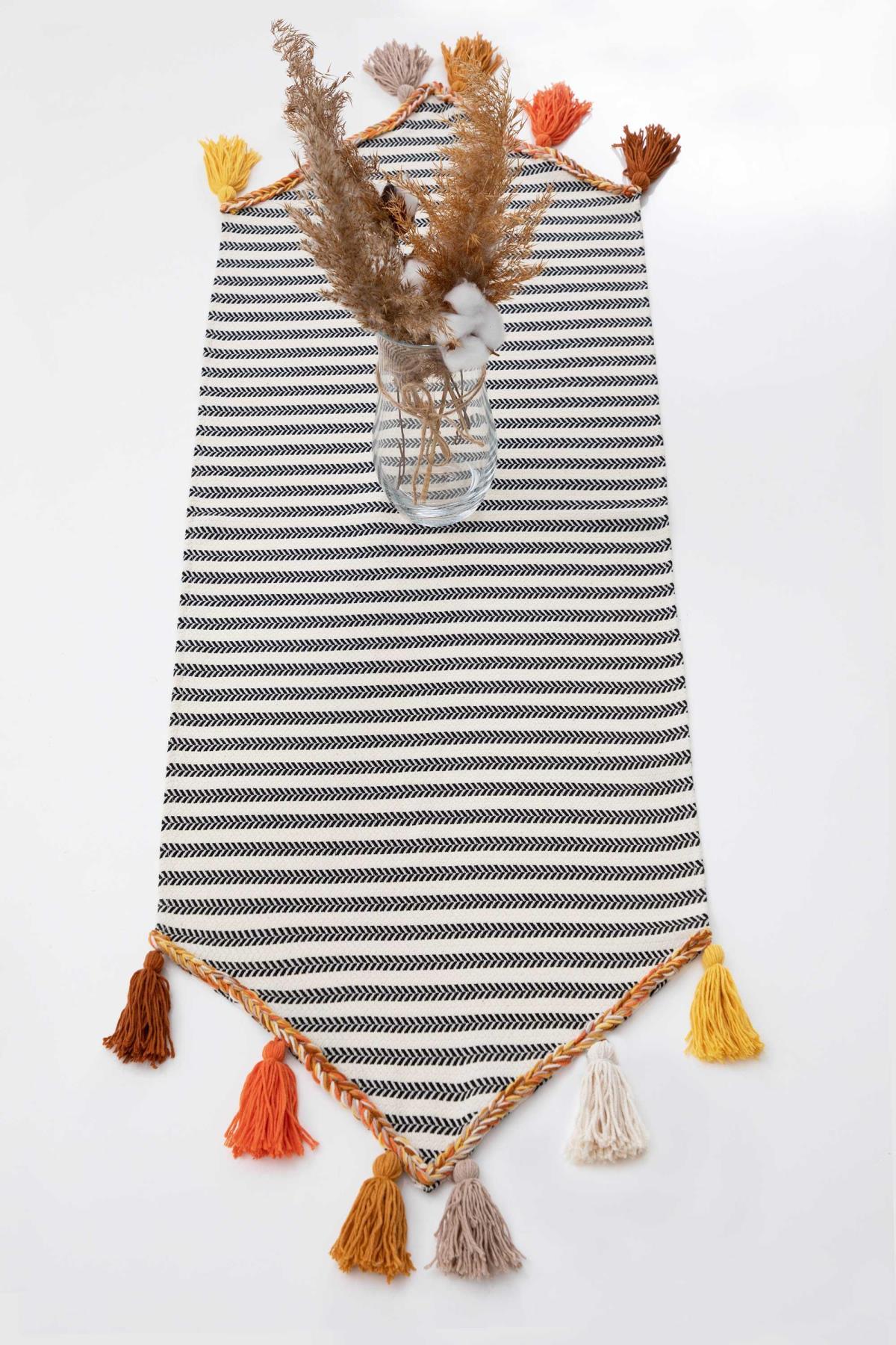 Çizgili Desen Runner 120 x 40,R-54O Çizgili Desen-Turuncu