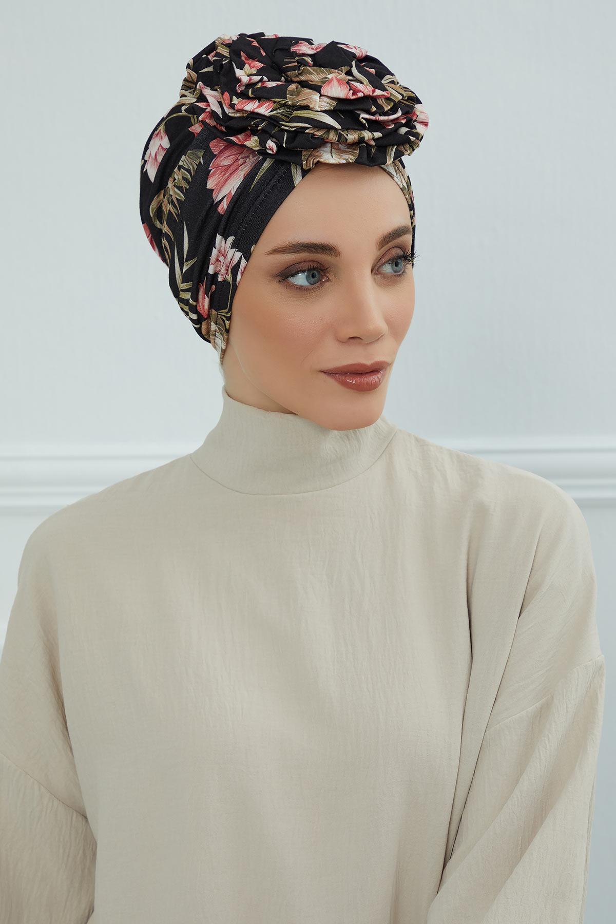 Güllü Penye Desenli Bone,B-21YD Desen 34