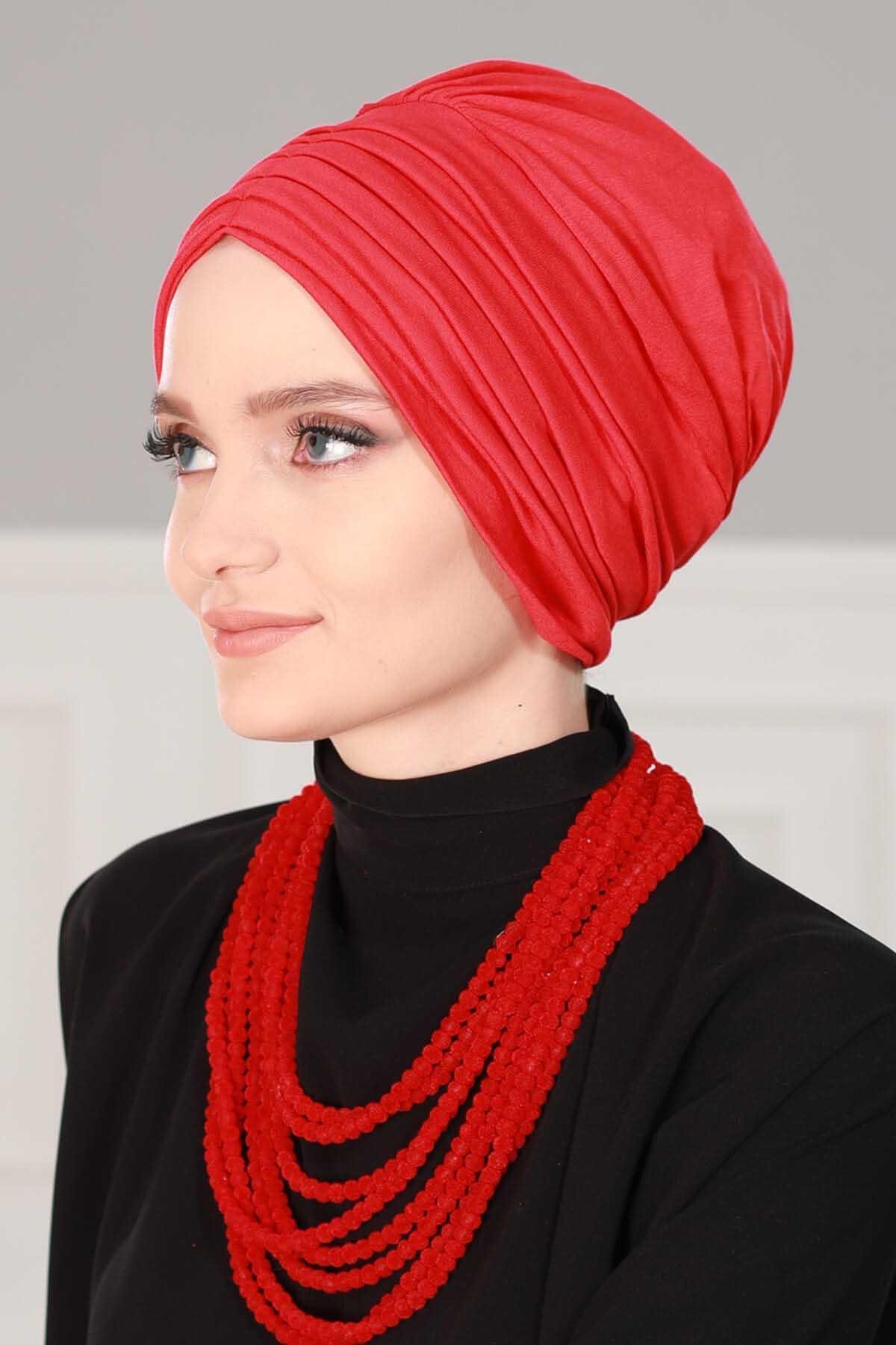 Pileli Penye Bone,B-13 Kırmızı