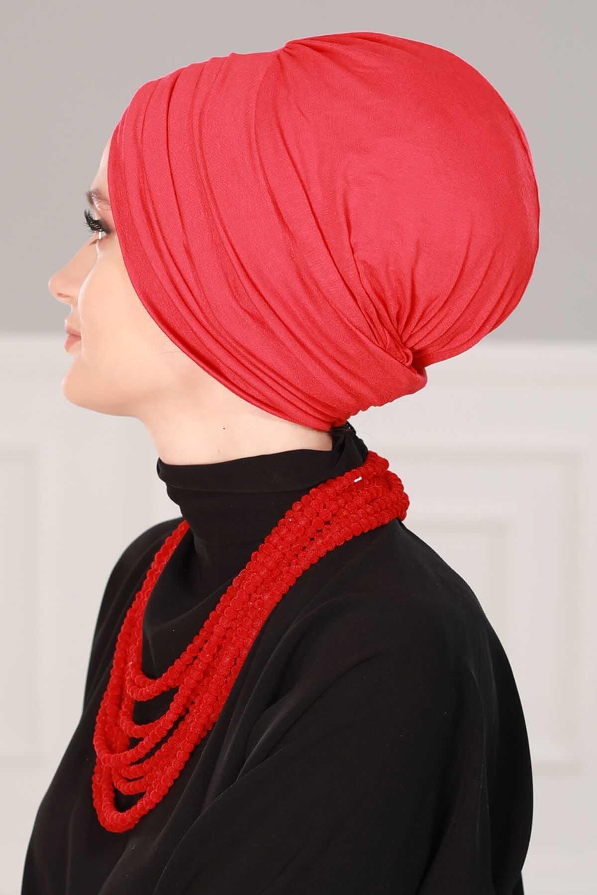 Pileli Penye Bone,B-13 Kırmızı