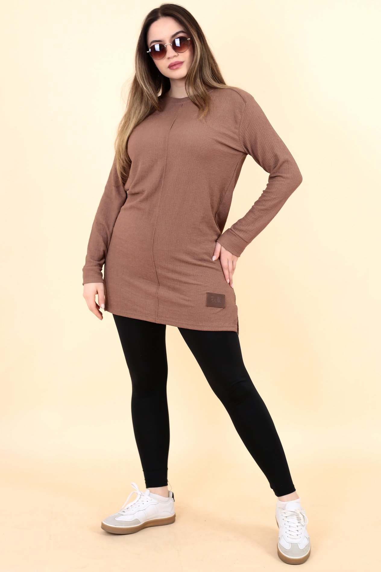 Bej Düz Tunik 8401