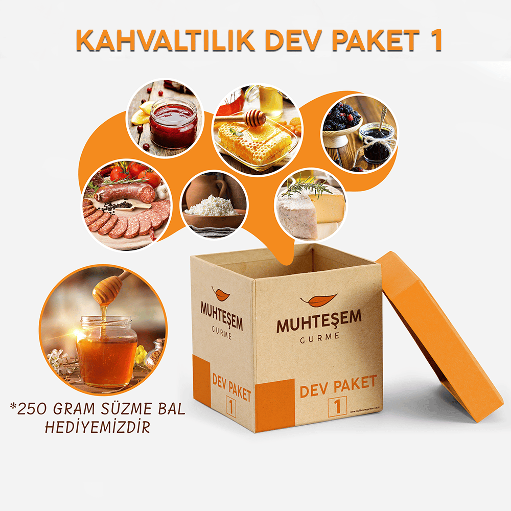 Kahvaltılık Dev Paket 1 + 250 Gr Süzme Bal Hediyeli