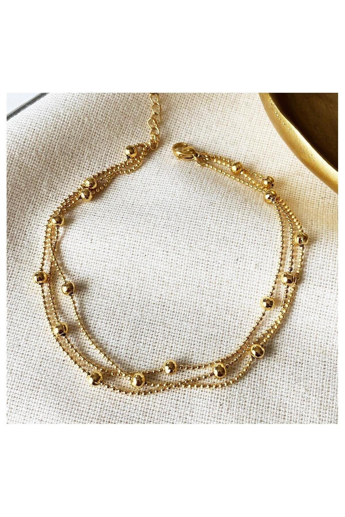 Altın Kaplamadorika Zincir Choker Kadın Halhal
