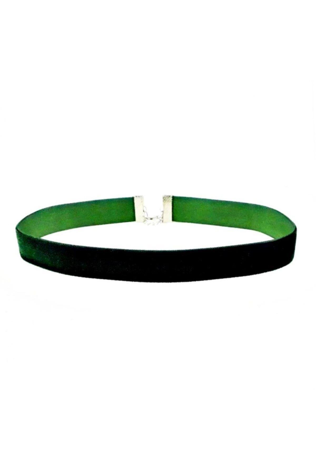 Yeşil Renk Kadın Kadife Choker Kolye