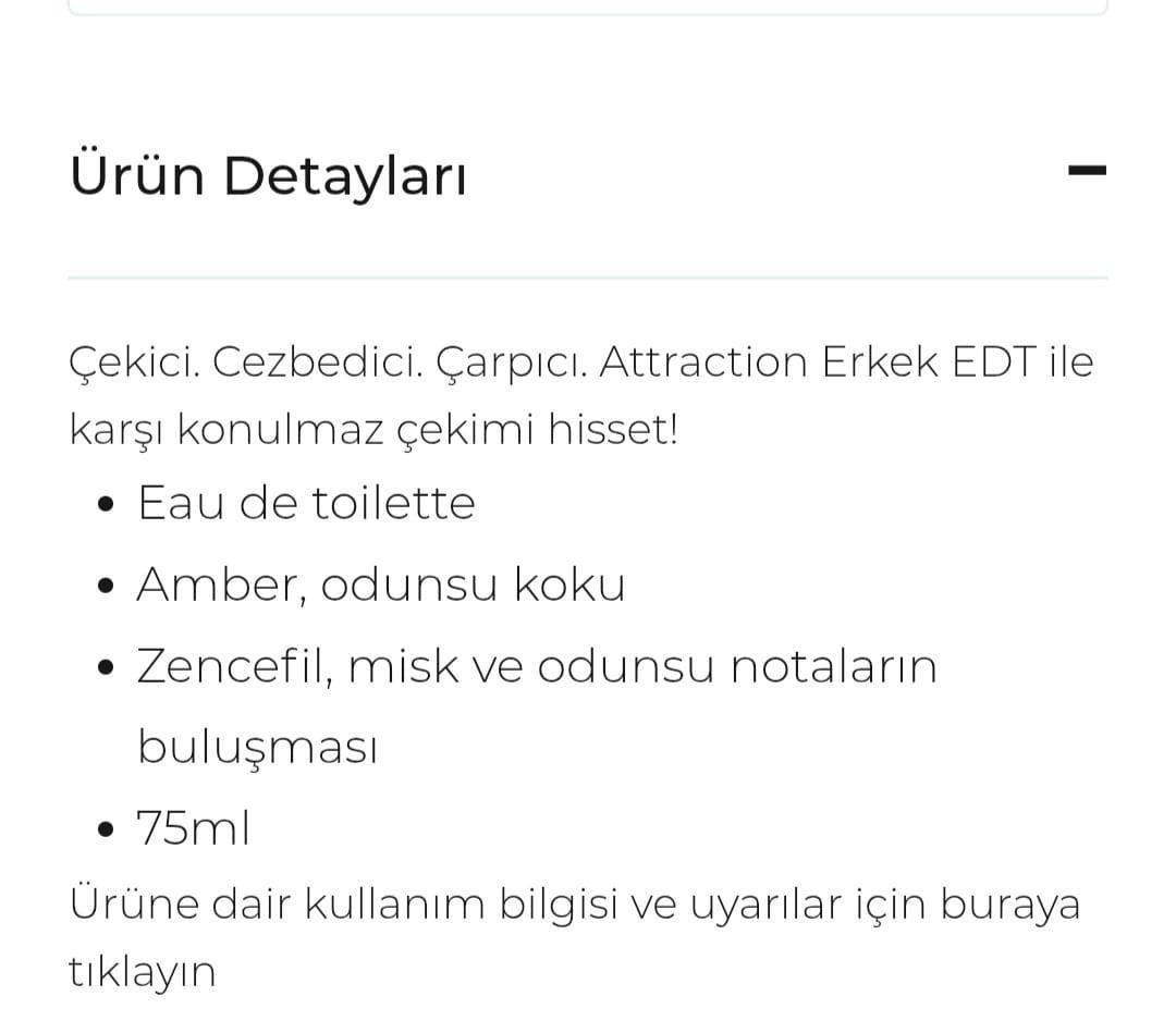 Atraction erkek parfüm 75 ml +saç ve vücut şampuanı 200 ml set 