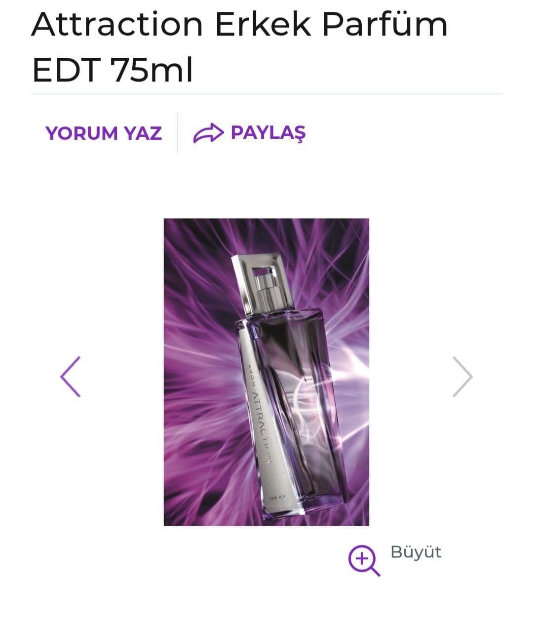 Atraction erkek parfüm 75 ml +saç ve vücut şampuanı 200 ml set 