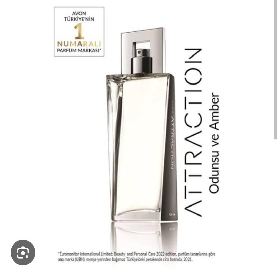 Atraction erkek parfüm 75 ml +saç ve vücut şampuanı 200 ml set 