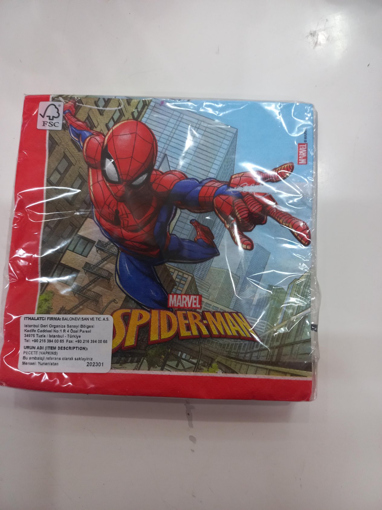 SPIDERMAN KAĞIT PEÇETE 16 LI