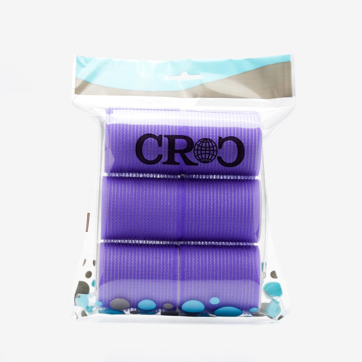 Croc 1203 Mor Cırtlı Sünger Bigudi 6Lı Çap 5Cm