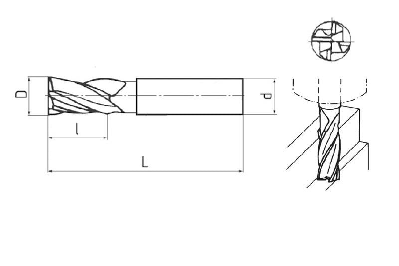 18Mm 4 Ağızlı Hss Uzun Parmak Freze