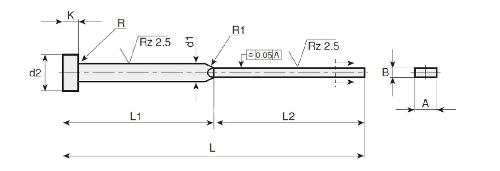 2X9.5X160Mm Lama İtici Pim (Sertleştirilmiş)