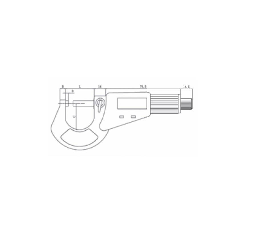 Asimeto Dijital Dış Çap Mikrometresi 100-125 Mm