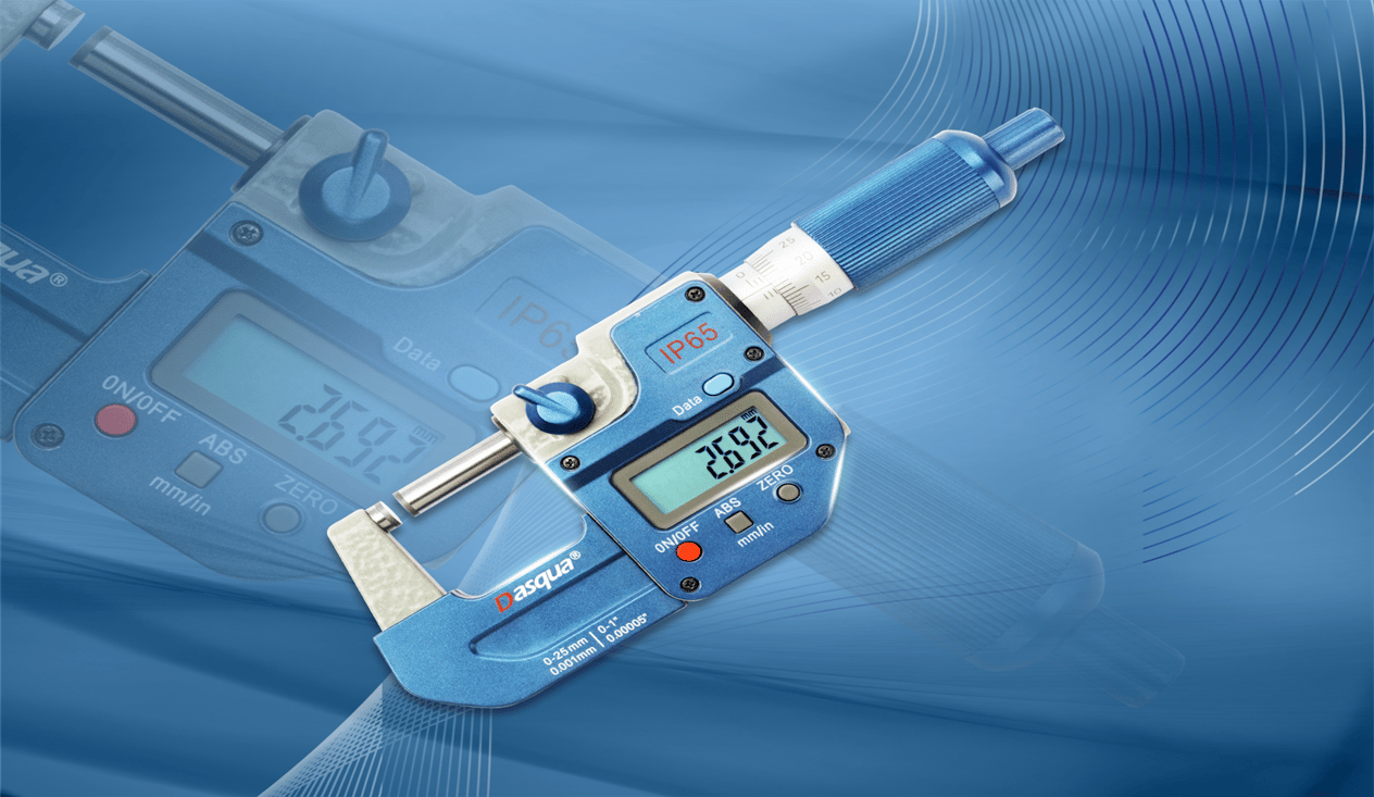 Dasqua 0-25Mm Dijital Dış Çap Mikrometre – Bilgi Çıkışlı Ip65 0,001/0,00005”