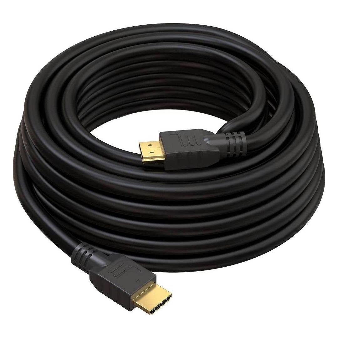 POWERMASTER PM-18945 SİYAH PLASTİK DÜZ 30 METRE GOLD UÇLU FİLTRELİ HDMI KABLO
