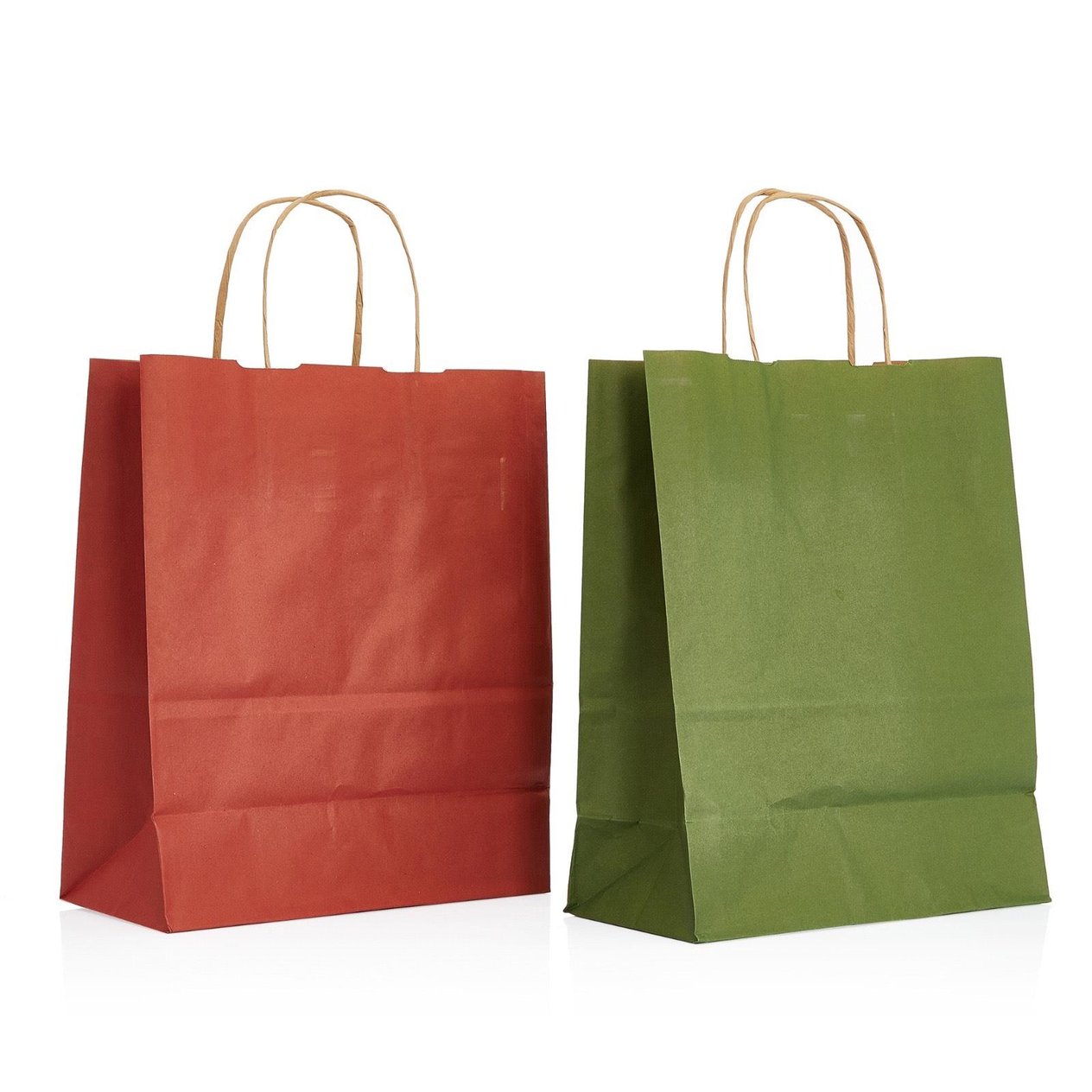 Burgu Saplı Yeşil Kağıt Çanta 25x12x31 25 Adet