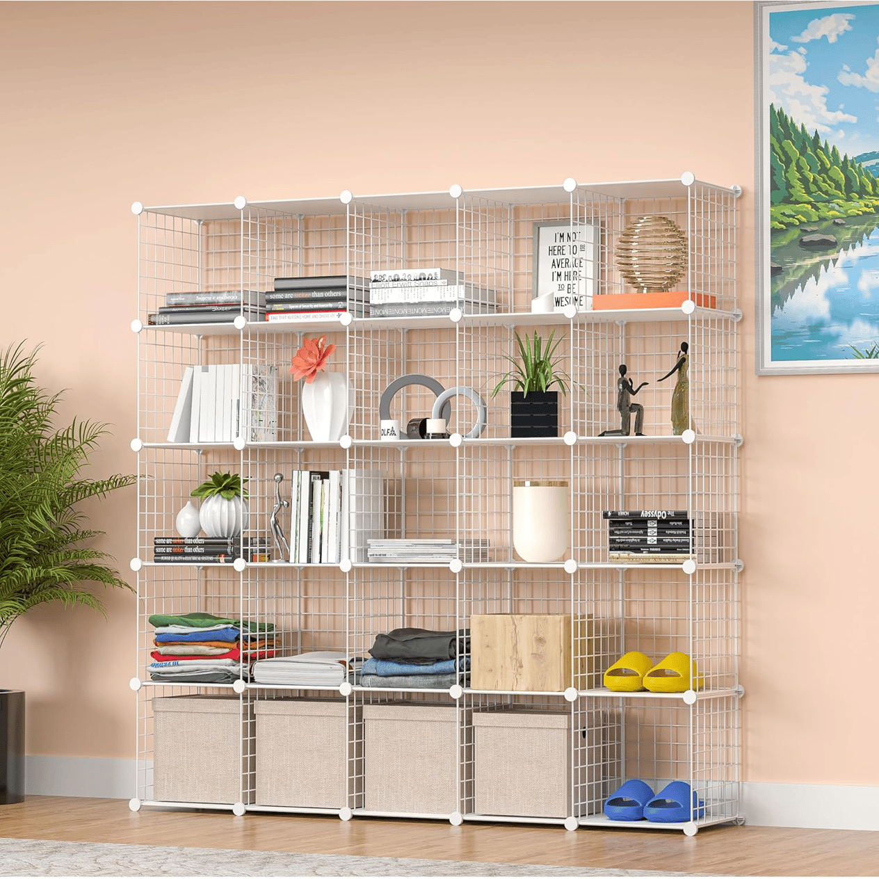 25'li Tel Küp Çok Amaçlı Organizer Raf Beyaz 33cm