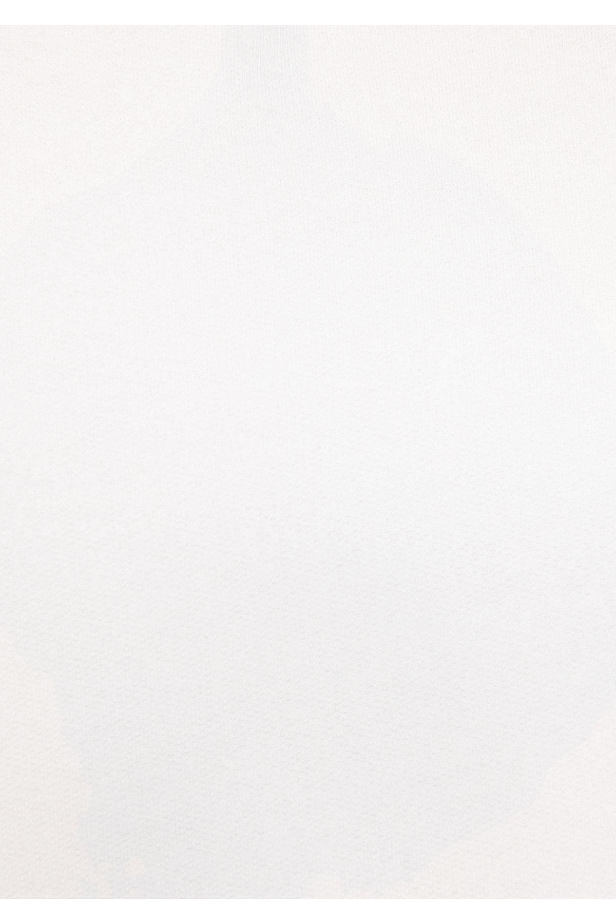 Seruven Erkek Kapüşonlu Ekru Basic Sweatshirt