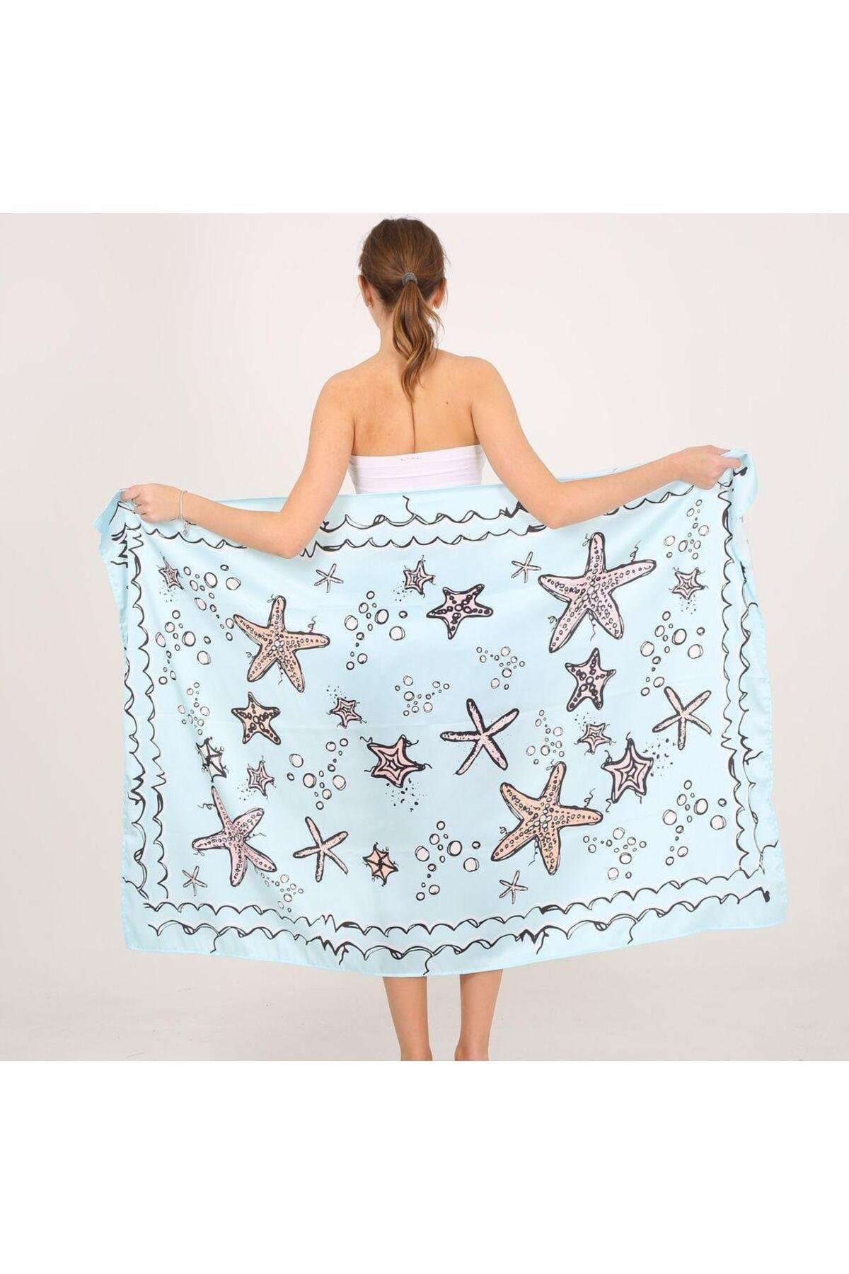 Yüksek Kalite Dijital Baskı Karışık Desen Plaj Pareo Iç Göstermeyen Parlak Kumaş-95cm*145cm