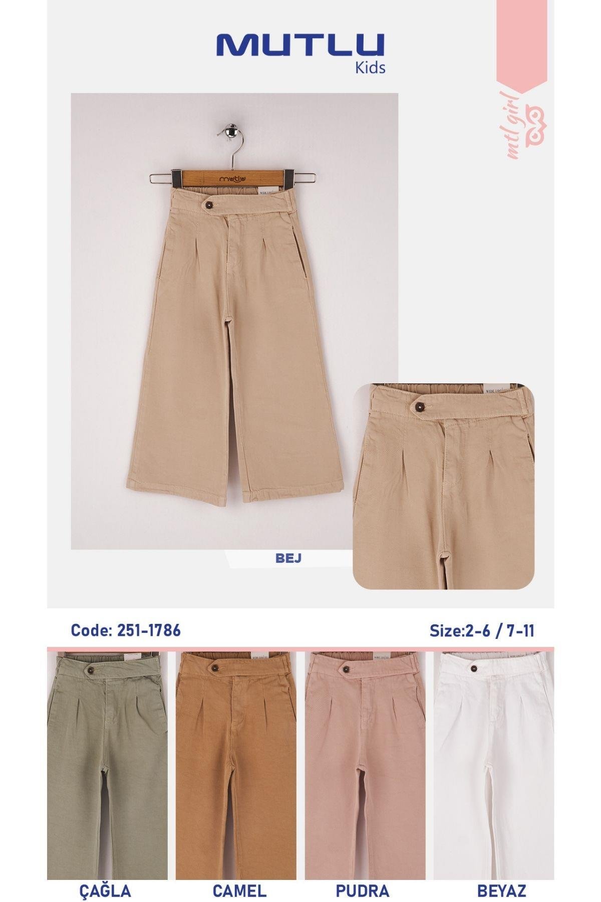BEL APOLETLİ GENİŞ PAÇA PANTOLON