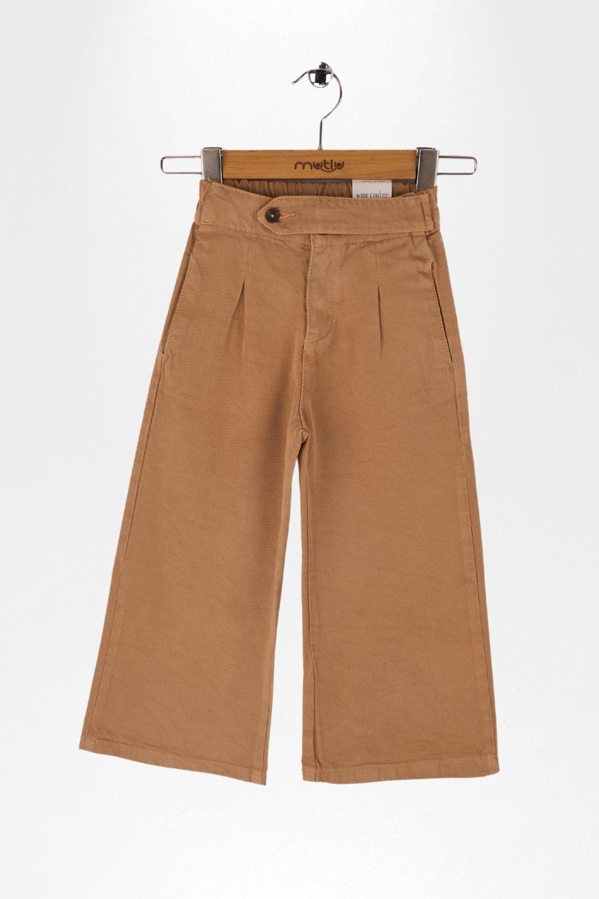 BEL APOLETLİ GENİŞ PAÇA PANTOLON