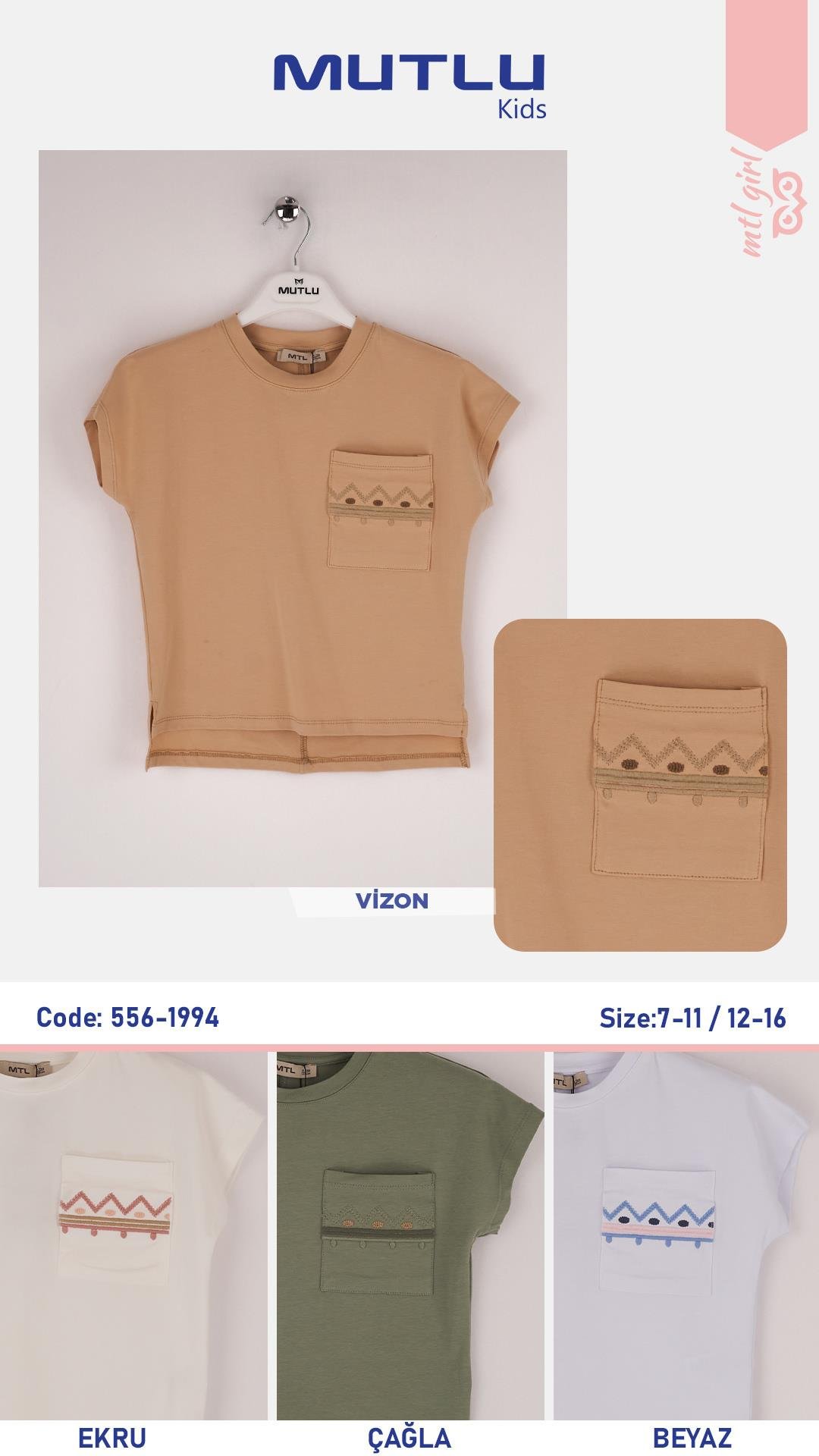 CEP NAKIŞLI KIZ TSHIRT