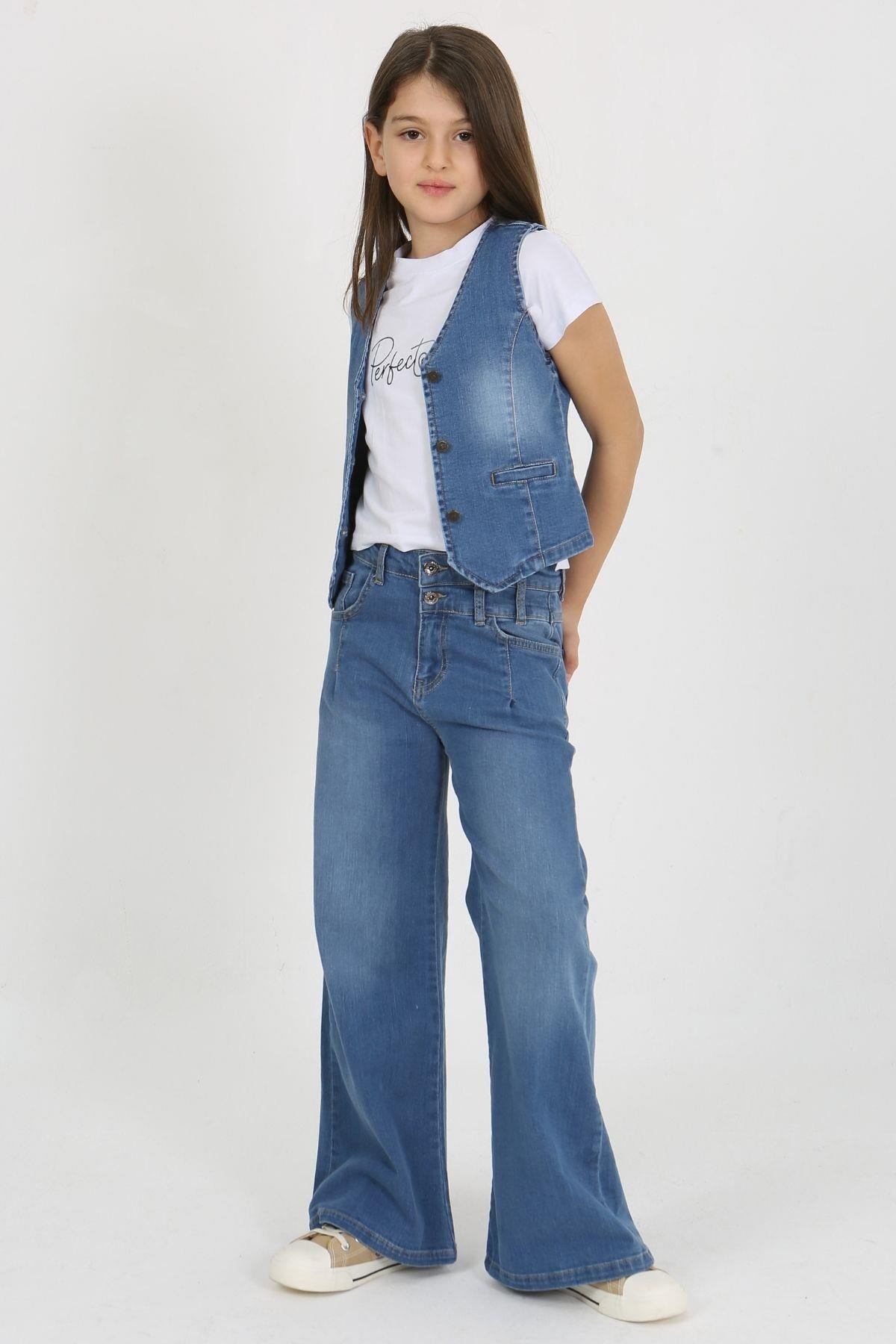 ÇİFT KEMERLİ GENİŞ PAÇA PANTOLON