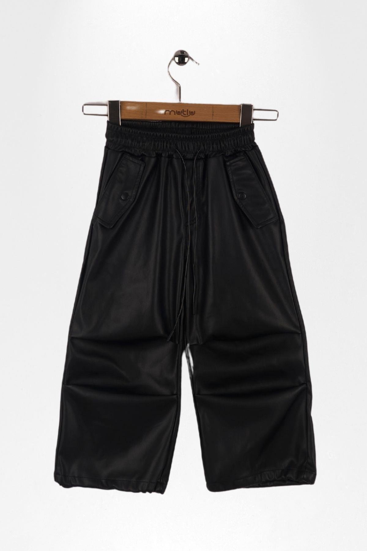 DERİ KIZ JOGGER PANTOLON