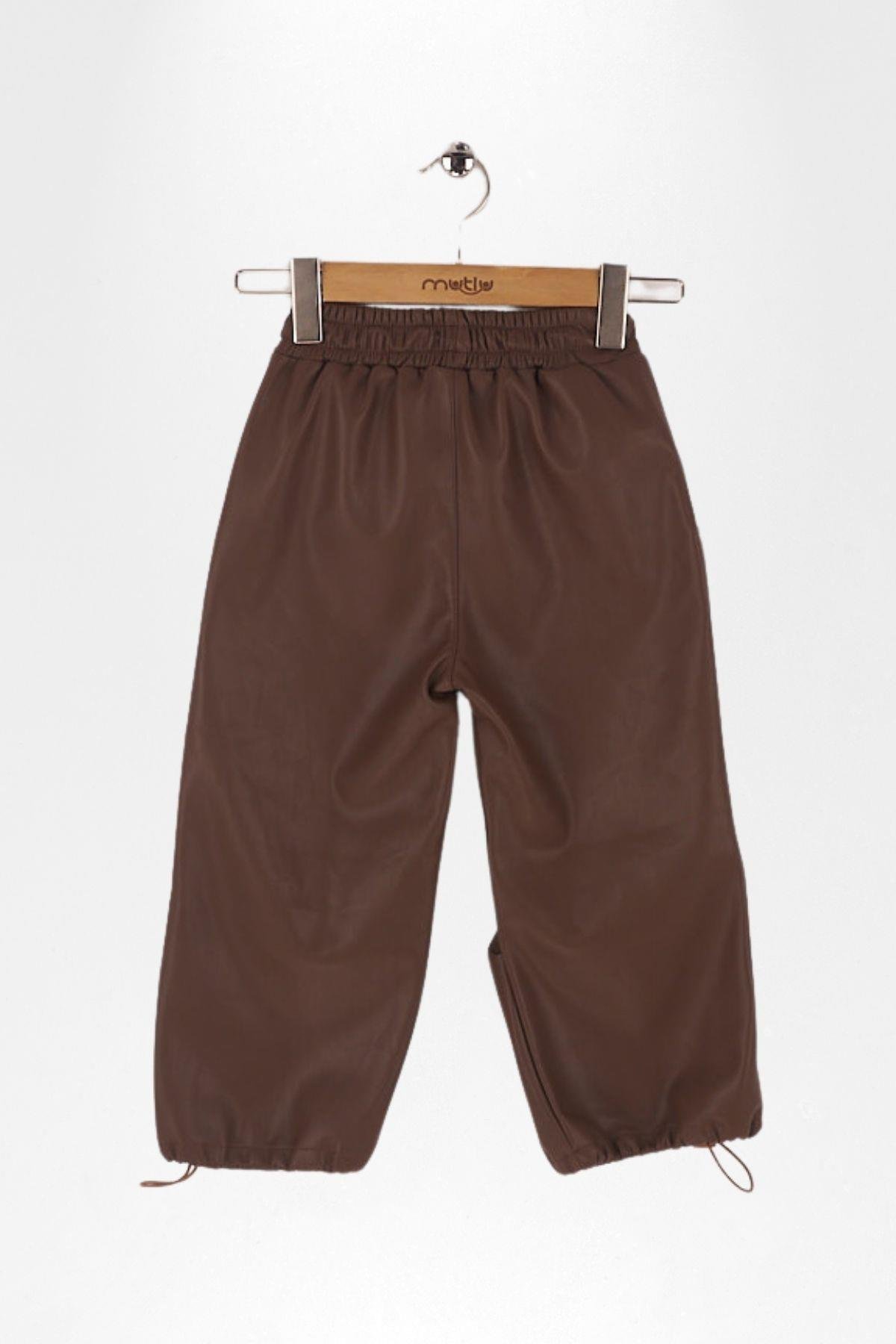 DERİ KIZ JOGGER PANTOLON