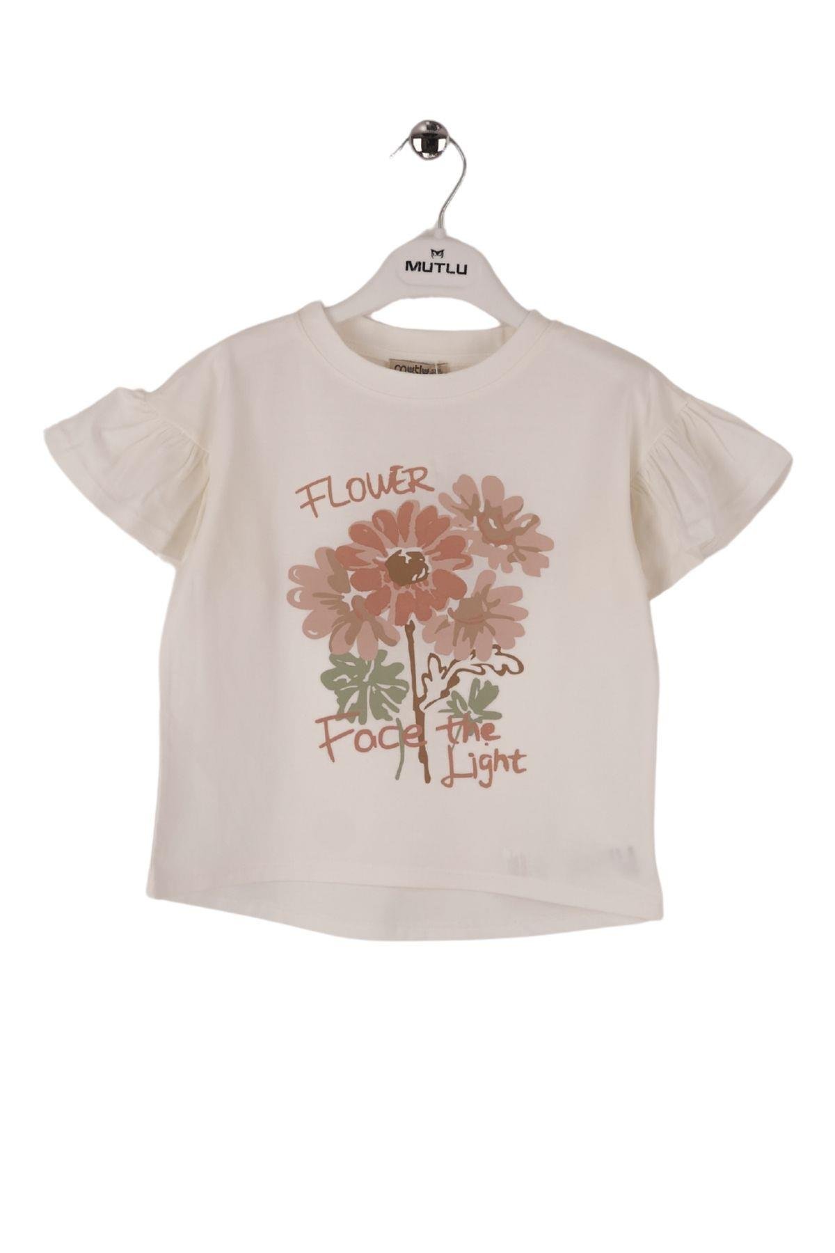 KOL BÜZGÜ DETAYLI KIZ TSHIRT