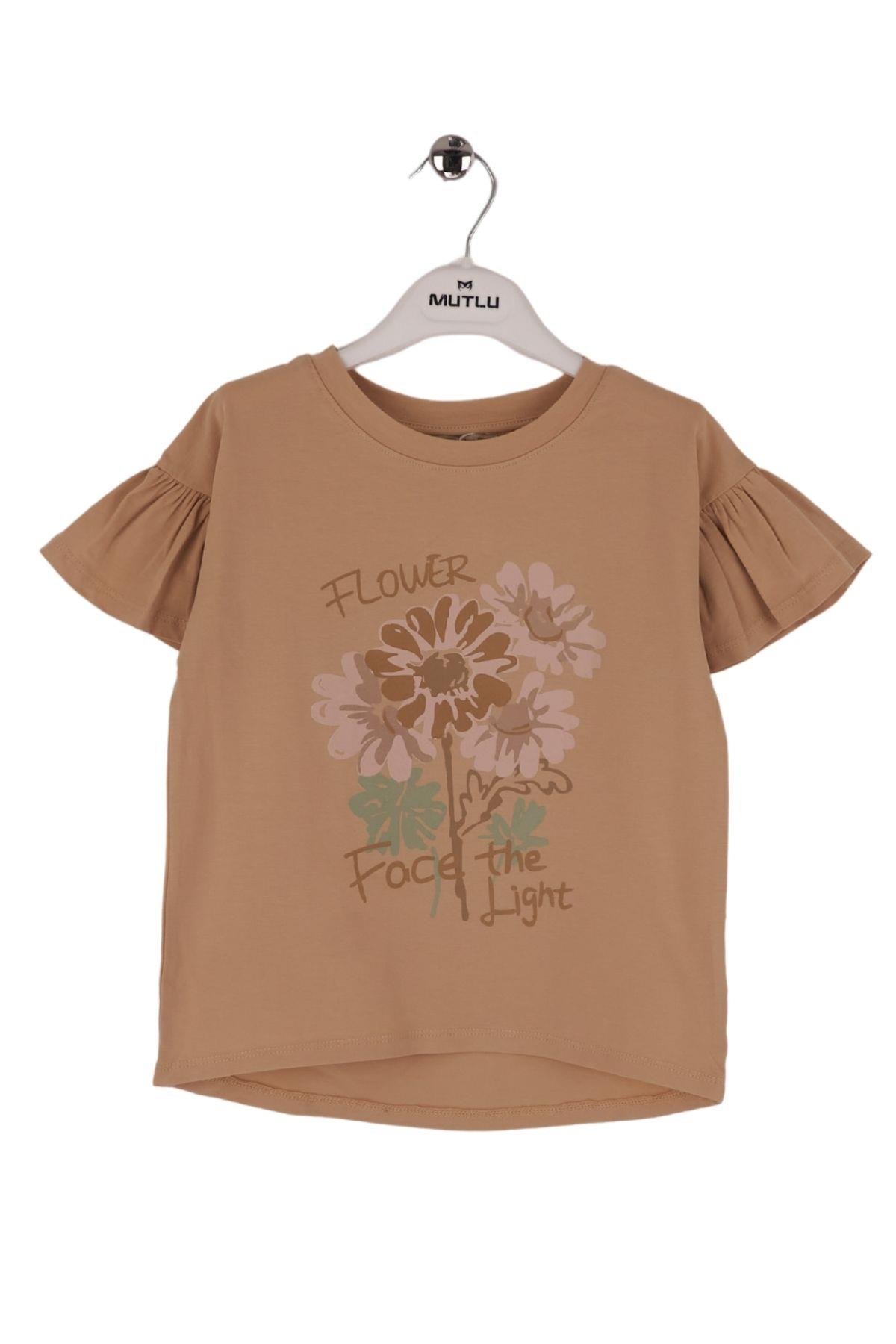KOL BÜZGÜ DETAYLI KIZ TSHIRT