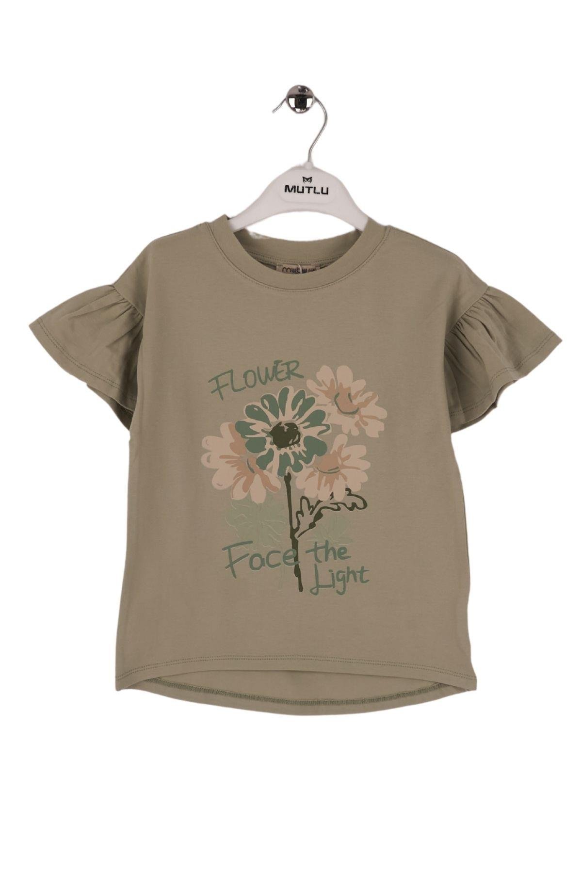 KOL BÜZGÜ DETAYLI KIZ TSHIRT