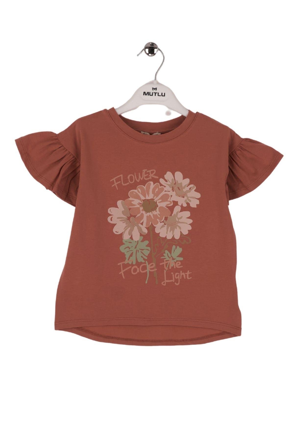 KOL BÜZGÜ DETAYLI KIZ TSHIRT