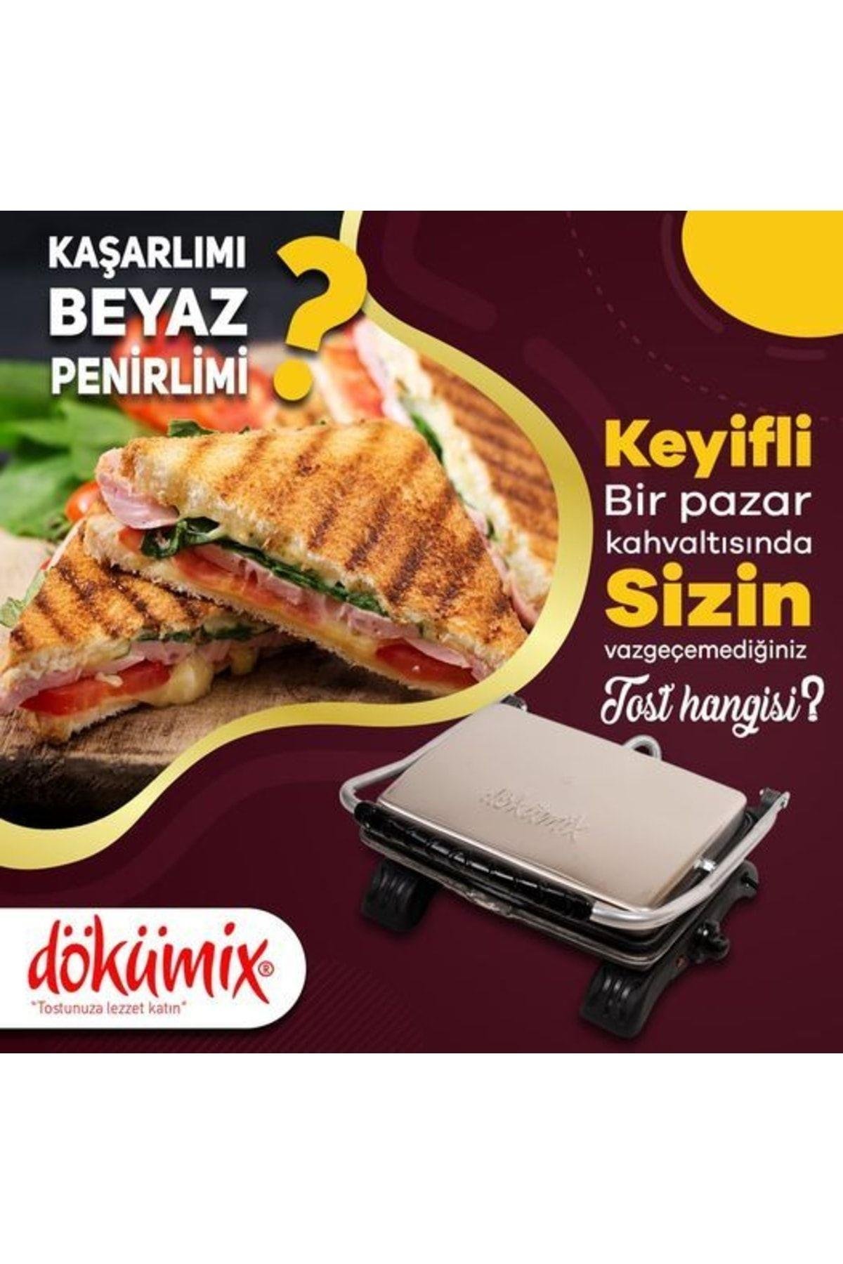 Dökümix Organik Pik Demir Döküm Tost Makinası Gri 1800w