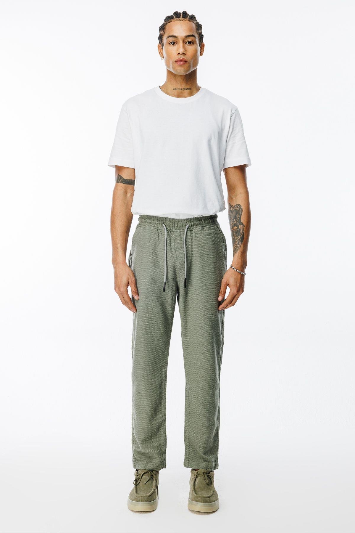 Erkek Yeni Sezon %100 Pamuklu Rahat Kesim Relax Fit Örme Kumaş Pantolon K1327