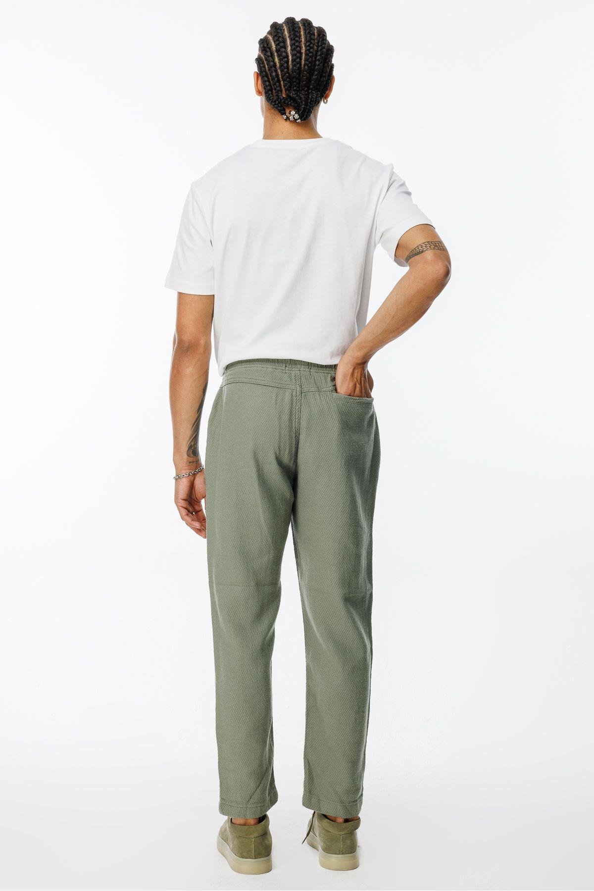 Erkek Yeni Sezon %100 Pamuklu Rahat Kesim Relax Fit Örme Kumaş Pantolon K1327
