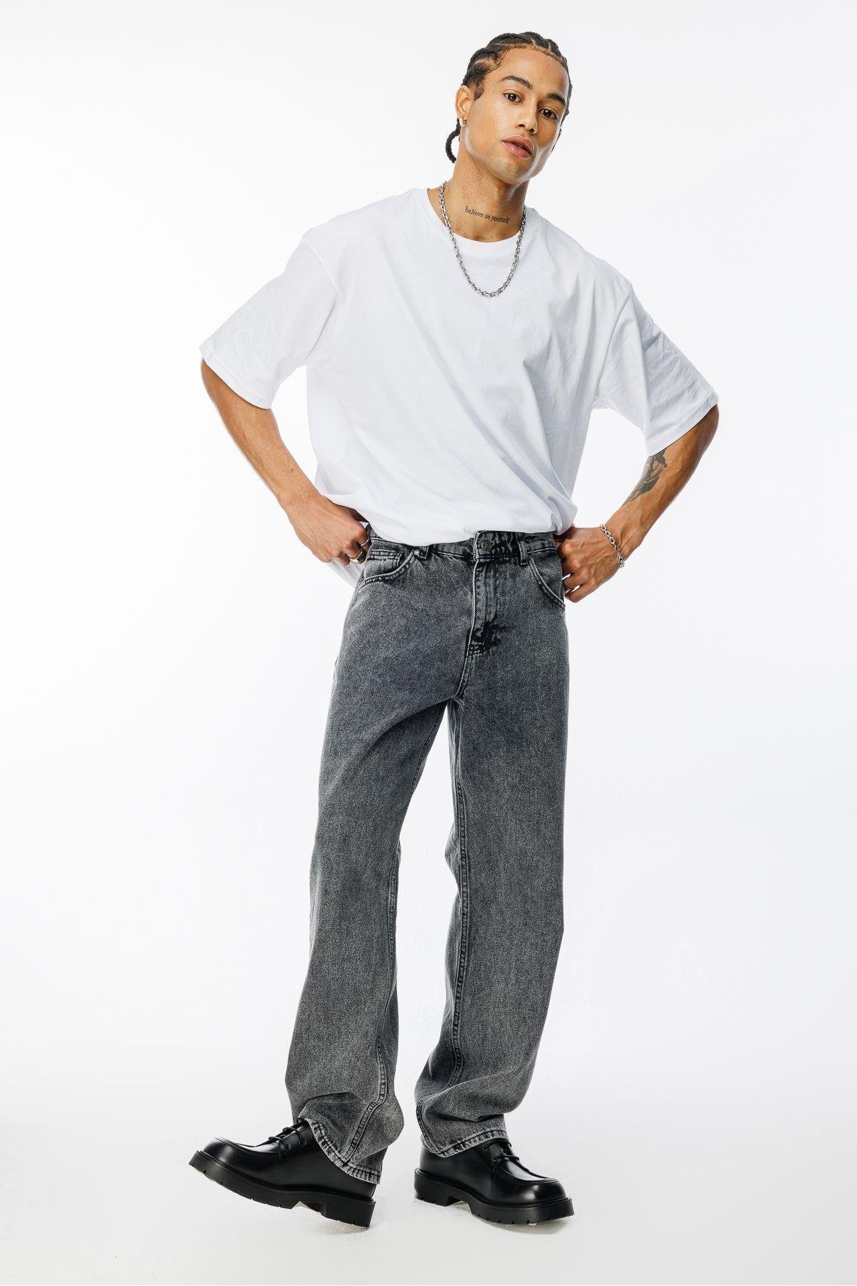 Erkek Yeni Sezon Baggy Fit Denim  Pantolon BG-1432