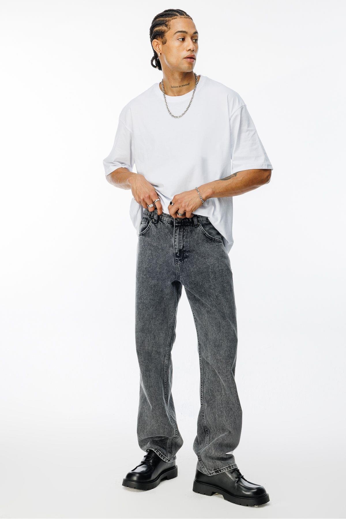 Erkek Yeni Sezon Baggy Fit Denim  Pantolon BG-1432