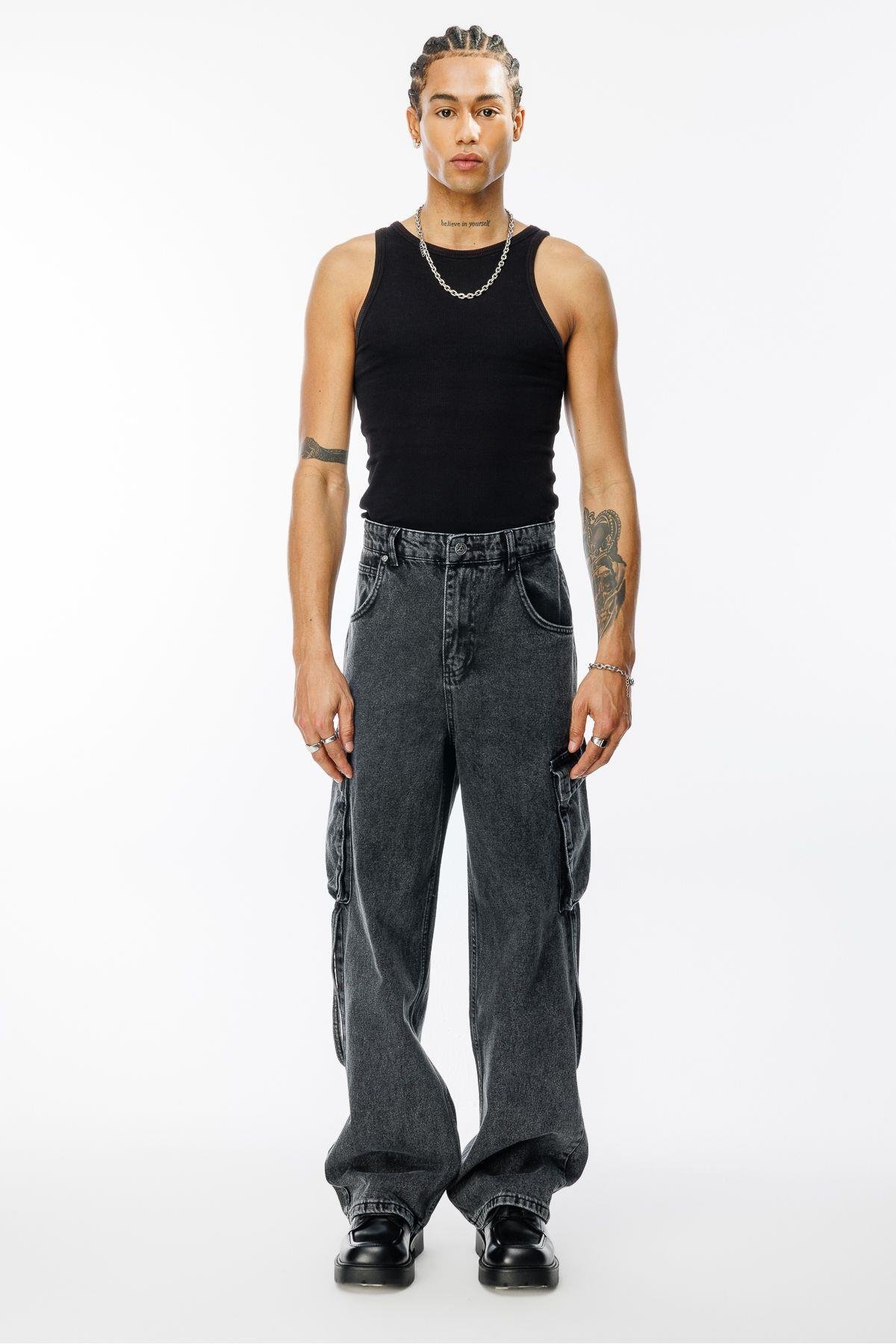 Erkek Yeni Sezon Baggy Fit Kargo Pantolon ABC-1439