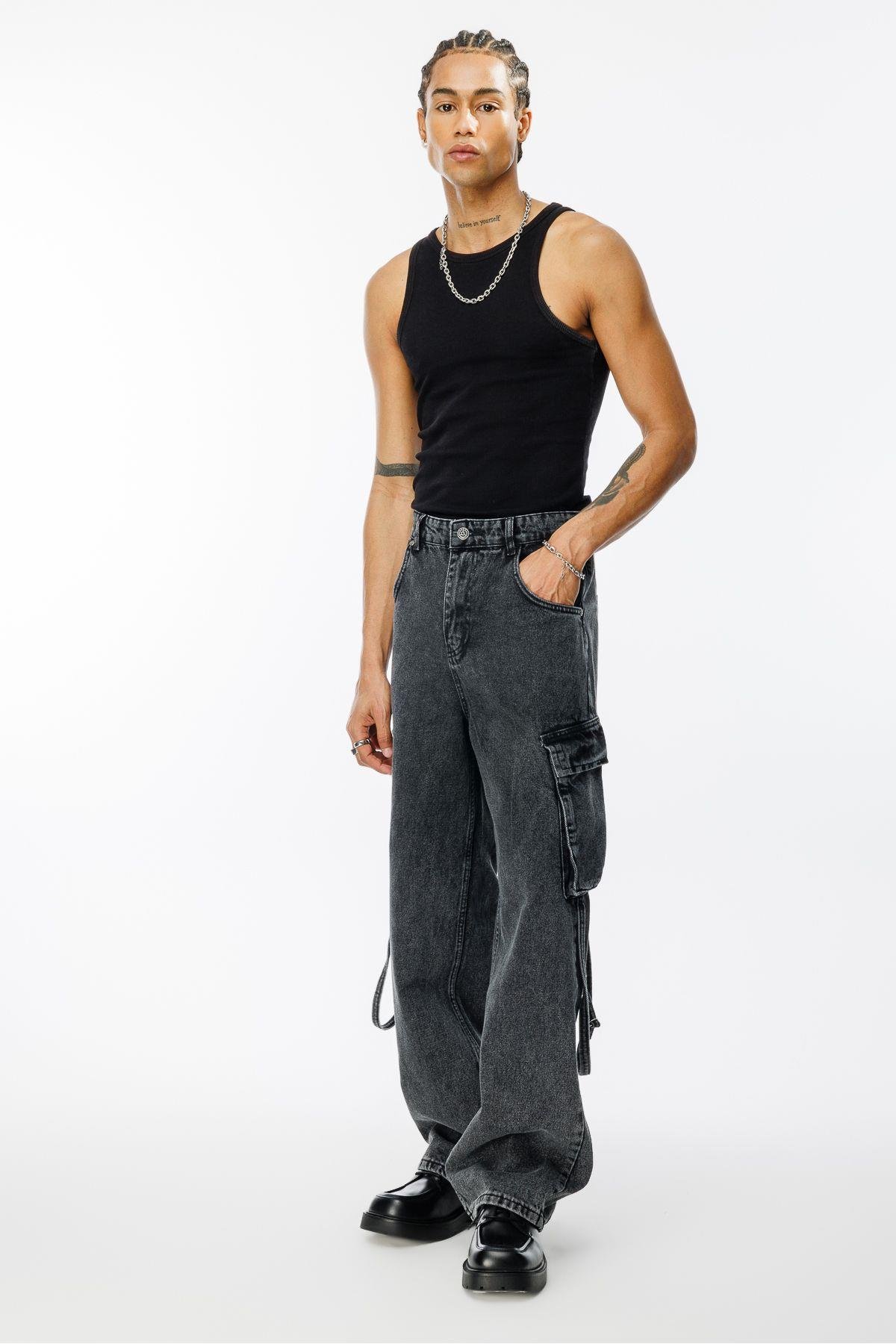 Erkek Yeni Sezon Baggy Fit Kargo Pantolon ABC-1439