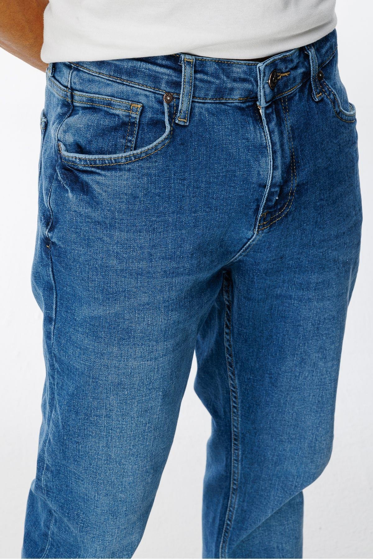 Erkek Yeni Sezon SLİM Fit Likra'lı Denim Pantolon SLK-1441